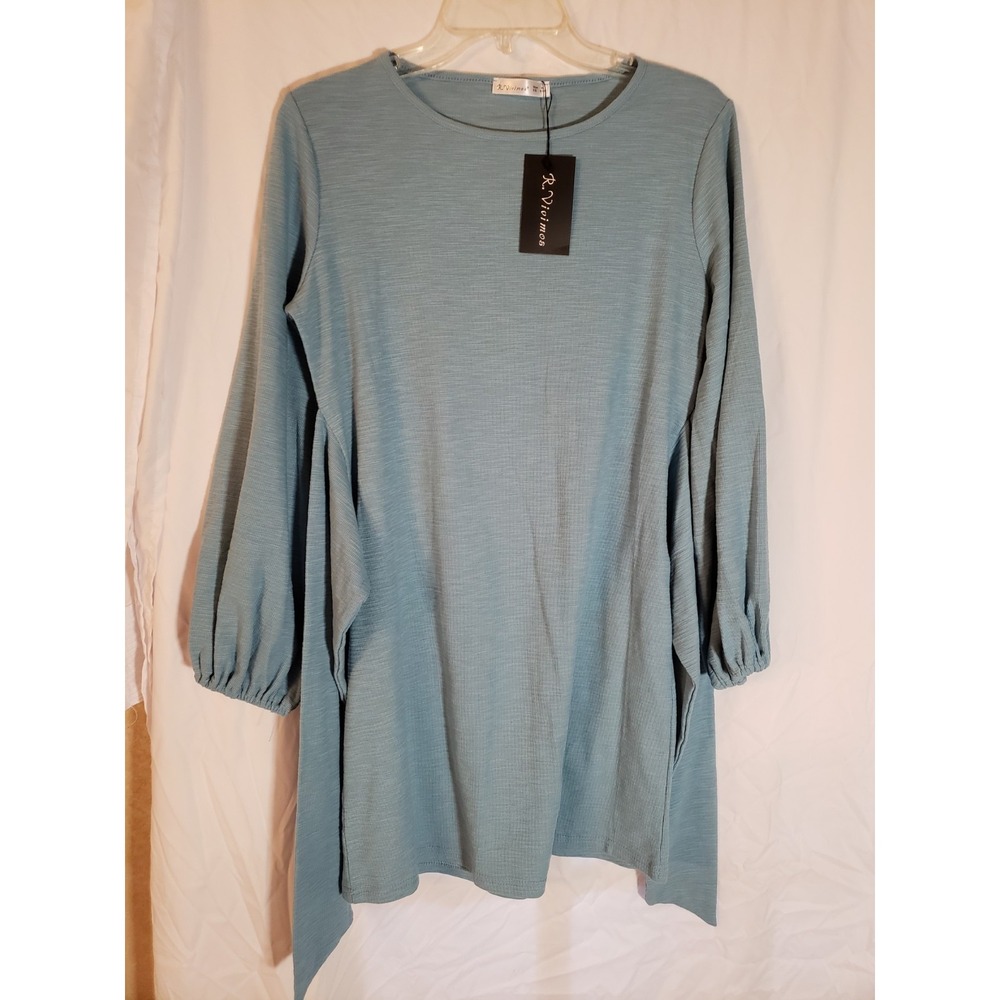 Women's R Vivimos Light Blue Long Sleeve Dress Size M